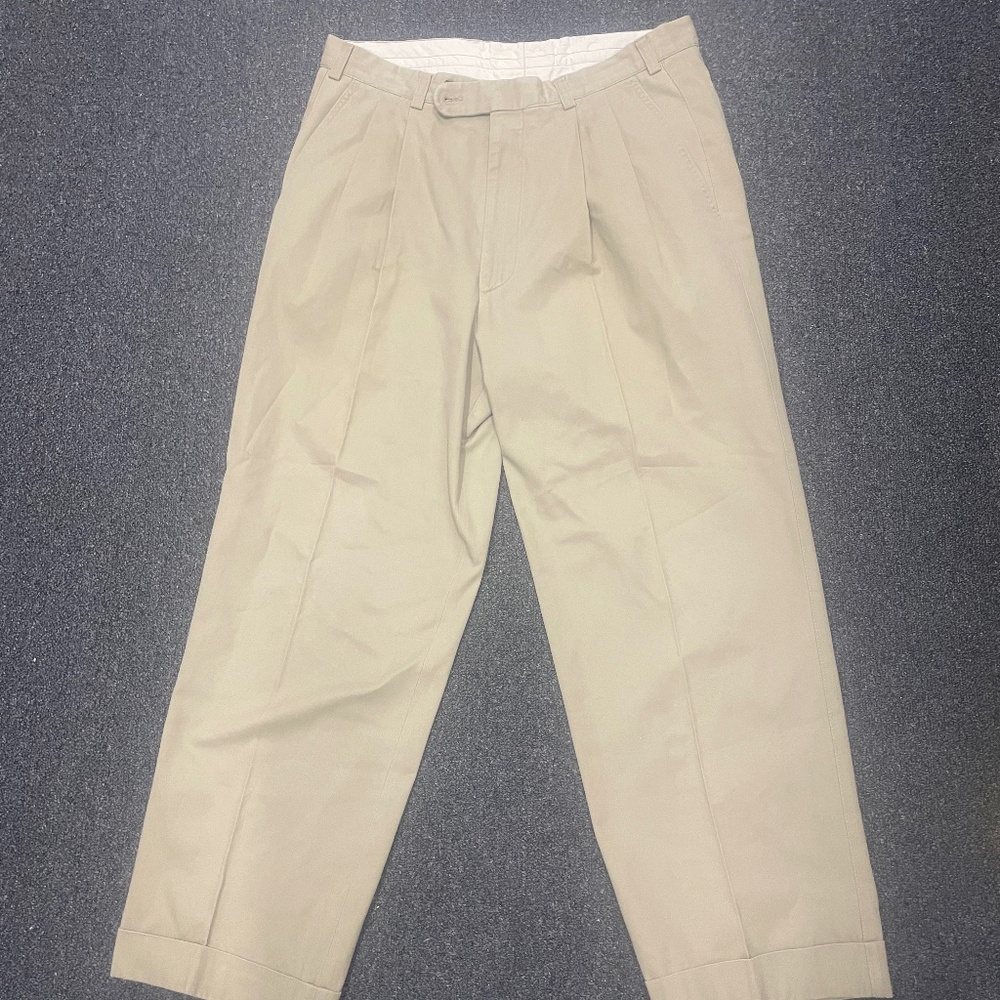 $495 Paul Stuart Khaki Beige Pants Men’ Size 34 38